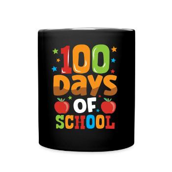 100 jours d’école Drôle d’équipe Dictons doux - Mug uni - noir - Devant