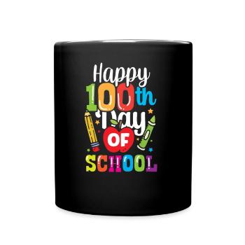 Happy 100 School Day Sweet Team 100 Days - Full Colour Mug - black - Front