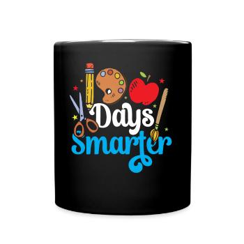 100 Tage Schlauer Lustig Team Sprüche Süß - Tasse einfarbig - Schwarz - Vorne