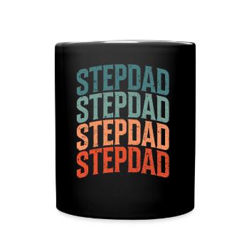 Stiefvater Stiefpapa Stepdad Vatertag - Tasse einfarbig - Schwarz - Vorne