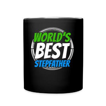 Der Beste Stiefvater Der Welt Stepdad Stiefpapa - Tasse einfarbig - Schwarz - Vorne