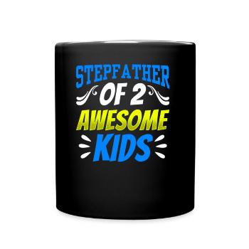 Stepfather Of Two Great Kids Stepdad - Full Colour Mug - black - Front