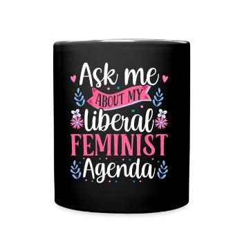 Agenda féministe libéral Féminisme féministe - Mug uni - noir - Devant