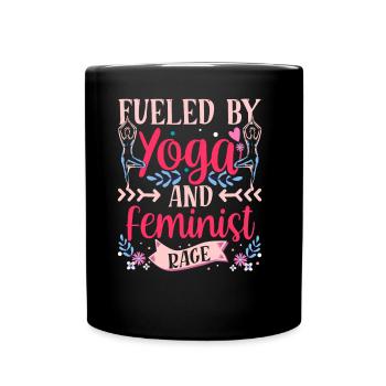 Driven by yoga and feminist anger women - Full Colour Mug - black - Front