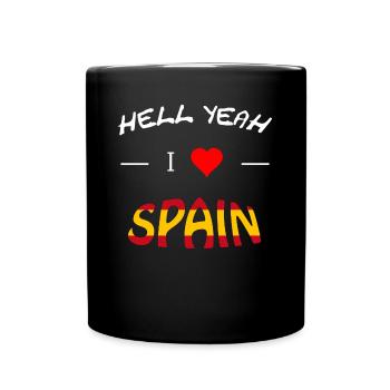 Hell Yeah i love Spain - Tasse einfarbig - Schwarz - Vorne