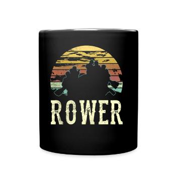 Ruderer Rudersport Ruderboot Rudern Ruder - Tasse einfarbig - Schwarz - Vorne