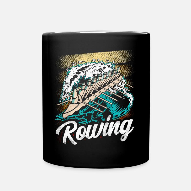 Rowing Rowing Rowing Rowing Boat Rowing Rower - Full Colour Mug - black