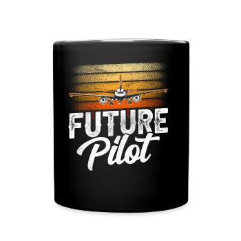 Future Pilot Kleinflugzeug Jet Leichtflugzeug - Tasse einfarbig - Schwarz - Vorne