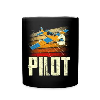 Pilot Privatflugzeug Leichtflugzeug Kleinflugzeug - Tasse einfarbig - Schwarz - Vorne