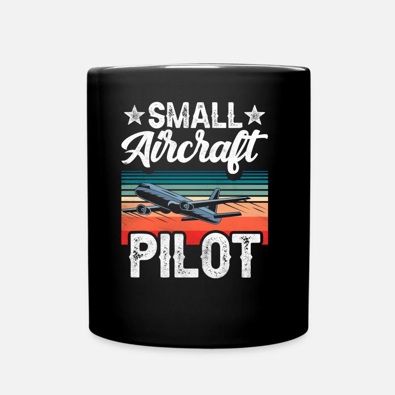 Kleinflugzeug Pilot Leichtflugzeug Privatflugzeug - Tasse einfarbig - Schwarz