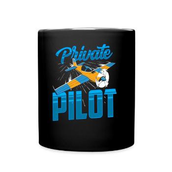 Privatpilot Jet Kleinflugzeug Leichtflugzeug - Tasse einfarbig - Schwarz - Vorne