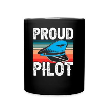 Stolzer Pilot Leichtflugzeug Kleinflugzeug Jet - Tasse einfarbig - Schwarz - Vorne
