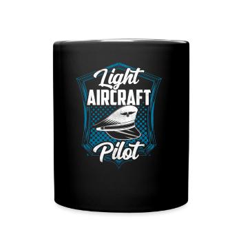 Pilot Eines Leichtflugzeugs Kleinflugzeug Jet - Tasse einfarbig - Schwarz - Vorne