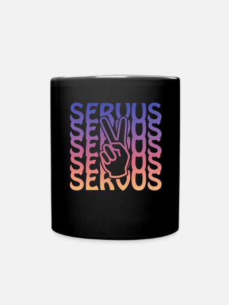 servus peace - Tasse einfarbig - Schwarz
