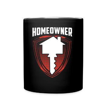 Hauseigentümer Hausbesitzer Haus Hausherr - Tasse einfarbig - Schwarz - Vorne