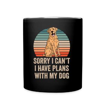 Je ne peux malheureusement pas avoir de projets avec mon chien - Mug uni - noir - Devant