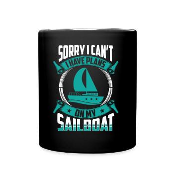 J’ai des plans sur mon voilier Désolé hobby - Mug uni - noir - Devant