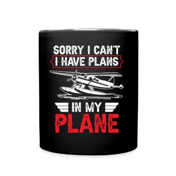 Je ne peux pas avoir de plans dans mon avion - Mug uni - noir - Devant