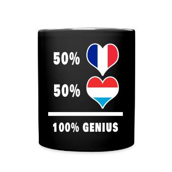 La France et le Luxembourg brillant/cadeau - Mug uni - noir - Devant