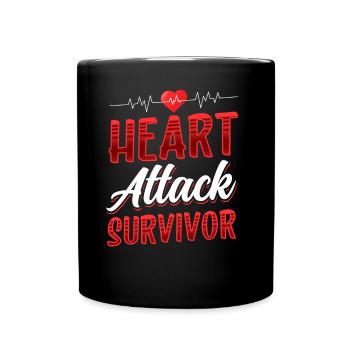 Überlebender Eines Herzinfarkts Herzinfarkt - Tasse einfarbig - Schwarz - Vorne