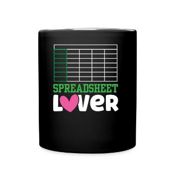 Lovers of Spreadsheets Table Spreadsheet - Full Colour Mug - black - Front