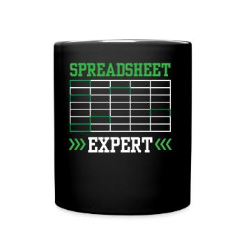 Spreadsheet Expert Accountant Work Table - Full Colour Mug - black - Front