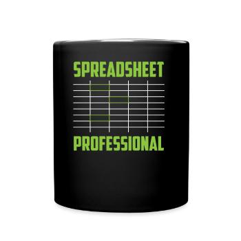 Spreadsheet Professional Work Table Accountant - Full Colour Mug - black - Front