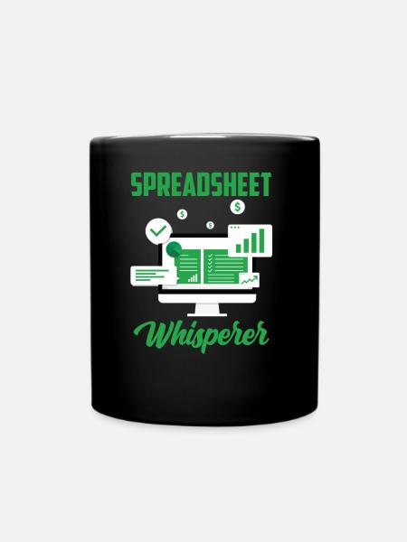 Spreadsheet Whisperer Table Accountant Work - Full Colour Mug - black