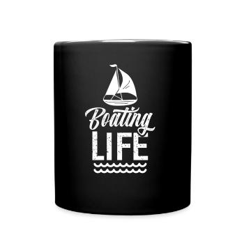 Boating Life Yacht Ship Sailboat Boat - Full Colour Mug - black - Front