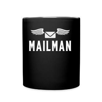 Postbote Zusteller Paketdienst Briefträger - Tasse einfarbig - Schwarz - Vorne