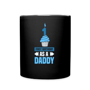 Erster Geburtstag Als Papi Party Vater Papa - Tasse einfarbig - Schwarz - Vorne