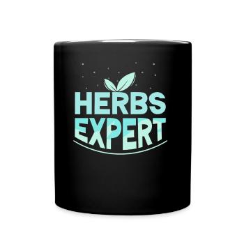 Kräuterexperte Kräuter Kraut Kräutergarten - Tasse einfarbig - Schwarz - Vorne