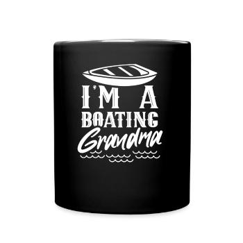 Ich Bin Eine Boot Fahrende Oma Schiff Bootfahren - Tasse einfarbig - Schwarz - Vorne