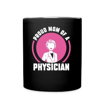 Stolze Mutter Eines Arztes Arzt Mediziner Doktor - Tasse einfarbig - Schwarz - Vorne