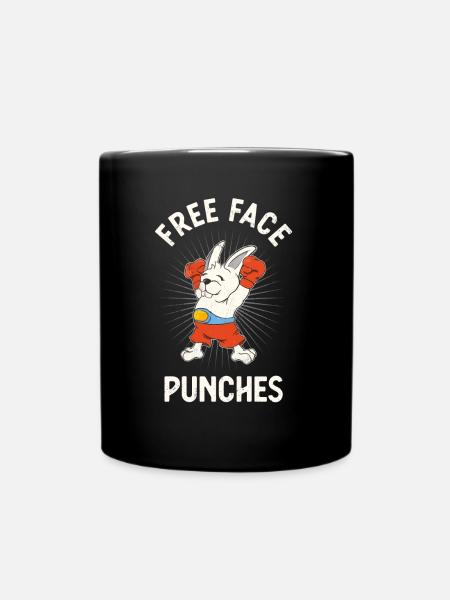 Coups de poing gratuits Drôle boxe Lapin Boxer Arts martiaux - Mug uni - noir