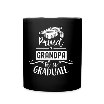 Proud grandfather of a graduate graduate - Full Colour Mug - black - Front