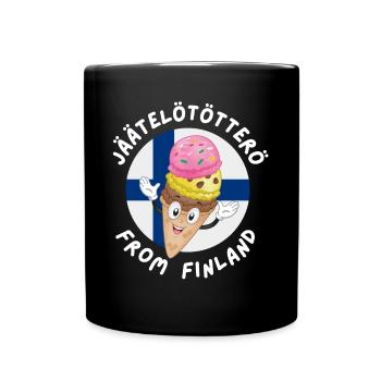 jäätelötötterö ice cream in the waffle in Finnish - Full Colour Mug - black - Front