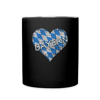 Bayern Herz - Tasse einfarbig - Schwarz - Vorne