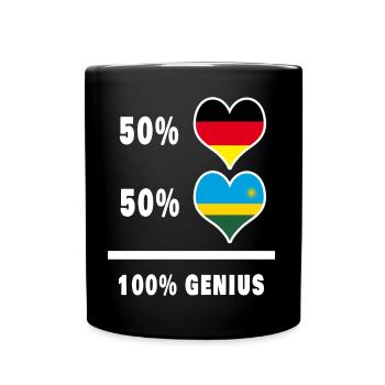 Deutschland und Ruanda 100% Genial / Geschenk - Tasse einfarbig - Schwarz - Vorne