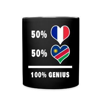 Das Genie Frankreich und Namibia / Geschenk - Tasse einfarbig - Schwarz - Vorne