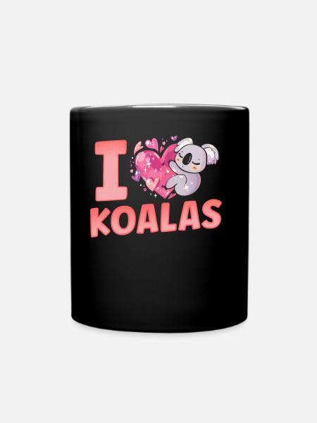 Ich Liebe Koalas Süß Koala Tier Koalabär - Tasse einfarbig - Schwarz