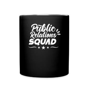 Public Relations Team PR Öffentlichkeitsarbeit - Full Colour Mug - black - Front