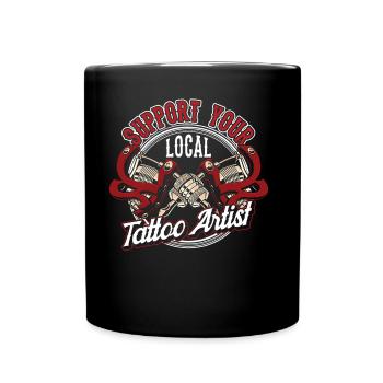 Soutenez votre tatoueur local tatoueur - Mug uni - noir - Devant