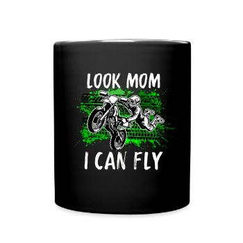 Motocross Tshirt For Men Women Enduro Supermoto - Full Colour Mug - black - Front