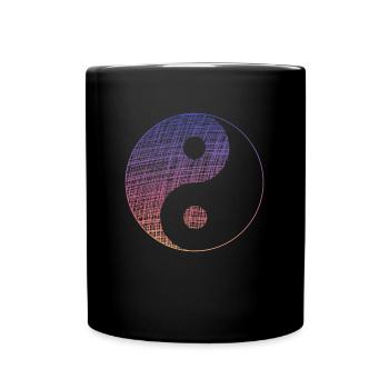 Yin Yang Vintage - Tasse einfarbig - Schwarz - Vorne