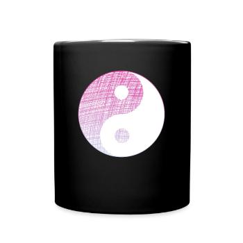 yin yang - Tasse einfarbig - Schwarz - Vorne