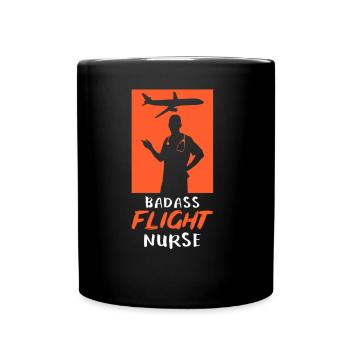 Knallharte Flight Nurse Beruf Flugkrankenschwester - Tasse einfarbig - Schwarz - Vorne