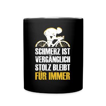 Fahrradsport Rennrad Fahrrad Gravel Zeitfahrrad - Tasse einfarbig - Schwarz - Vorne