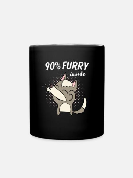 90% Furry Fursona Furries Fandom Fursuit - Tasse einfarbig - Schwarz
