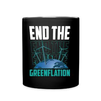 Beendet Die Greenflation Grün Inflation Energie - Tasse einfarbig - Schwarz - Vorne